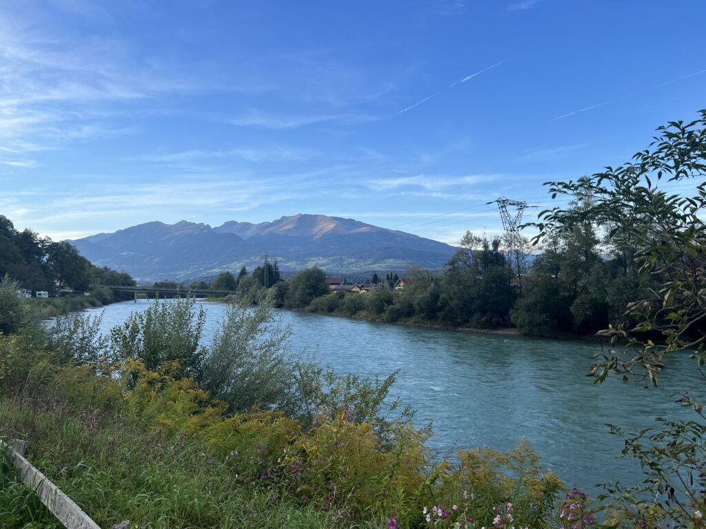 Výhled od stanu_kemp Draufluss_Spittal an der Drau